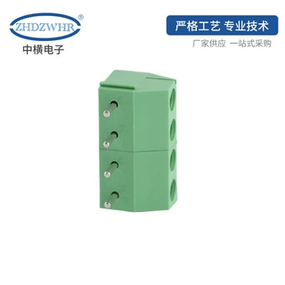 定制接线端子 H350R-350 3.5/3.96间距绿色PCB弯针端子