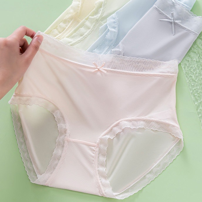 夏季超薄冰丝面膜内裤女7A乳酸桑蚕丝抗菌透气无痕裸感女生三角裤