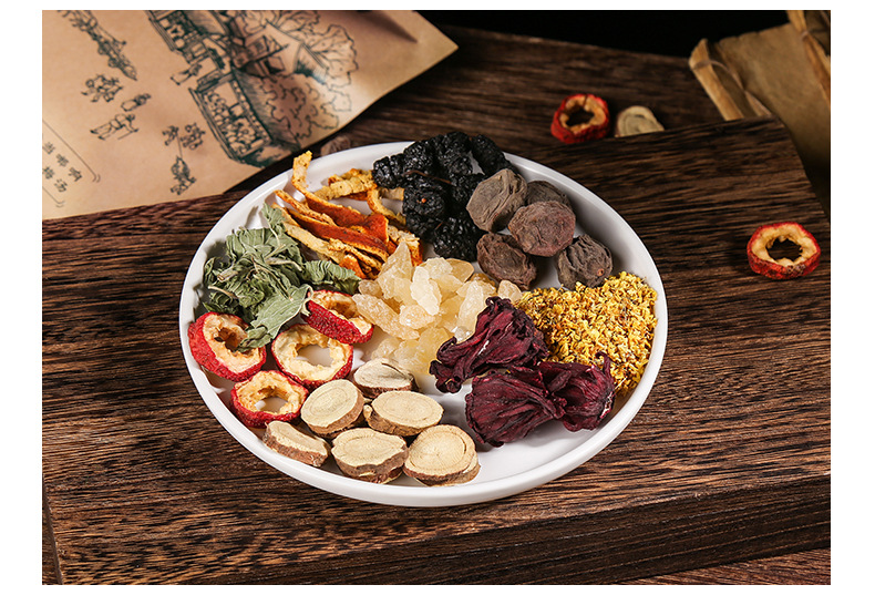 Old Beijing Suan Mei Tang Herbal Drink Mix 100g Traditional Sour Plum Soup Ingredient Pack in use