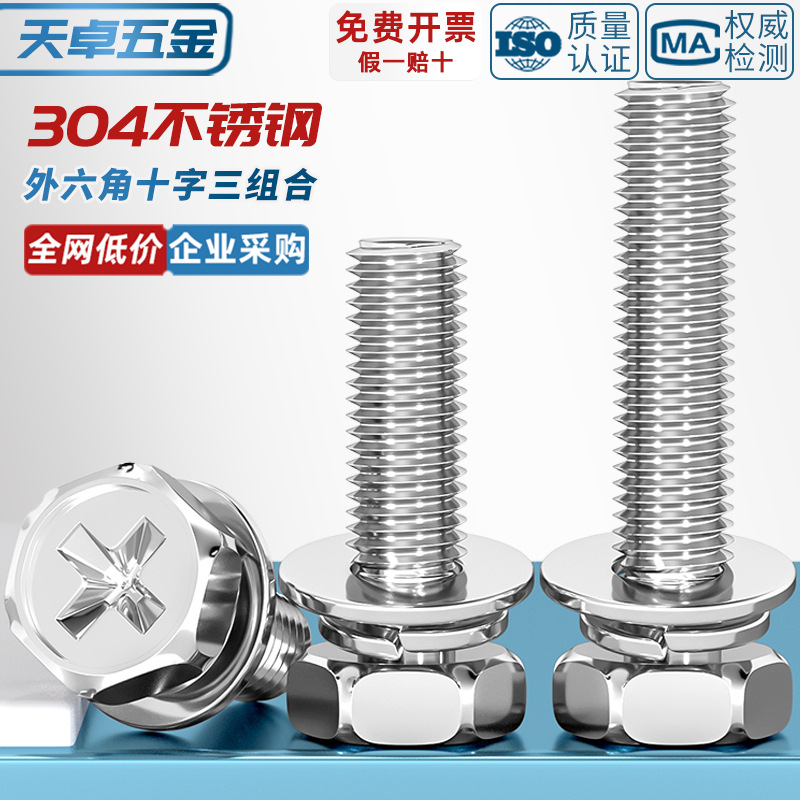 Болт комбинированный Tianzhuo Hardware M3x6 сталь 304