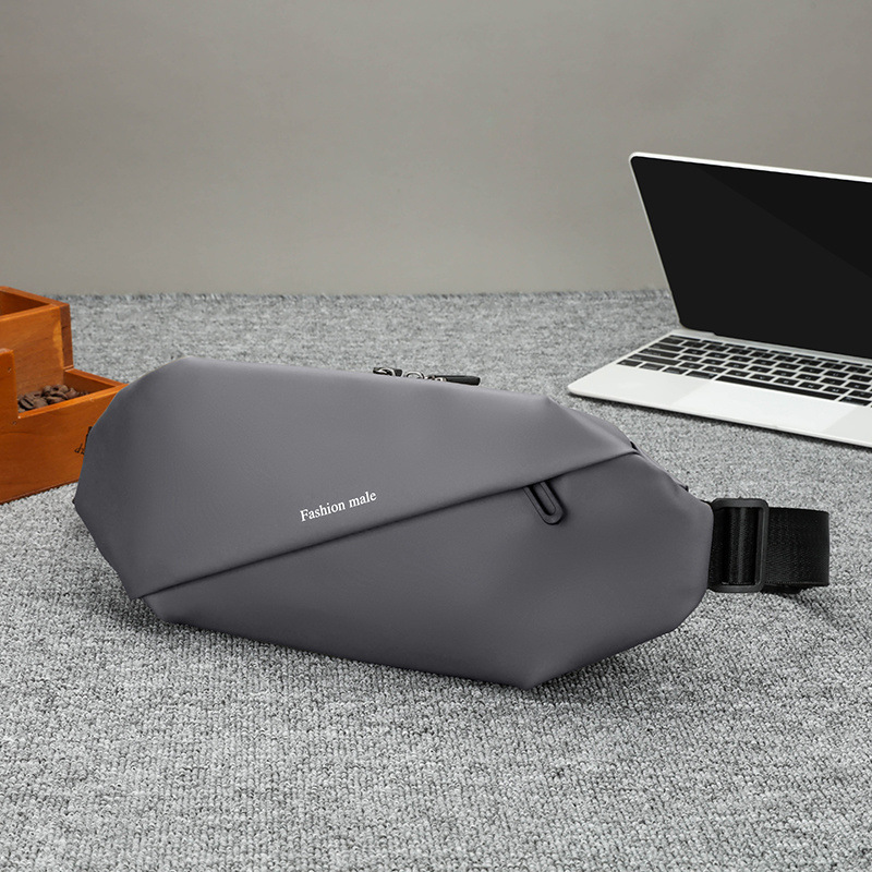 [자기흡입 없음 - 일반 버클] 그레이 기능성 가슴가방