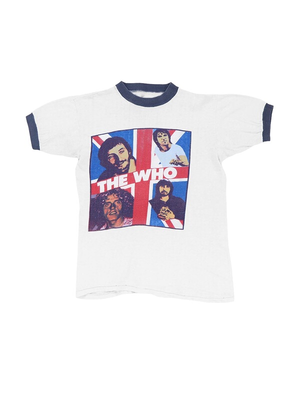 TEH WHO band rock American retro light street style BOXY fit slim fit right shoulder color-block short-sleeve T-shirt TEH WHO band rock American retro light street style BOXY fit slim fit right shoulder color-block short-sleeve T-shirt