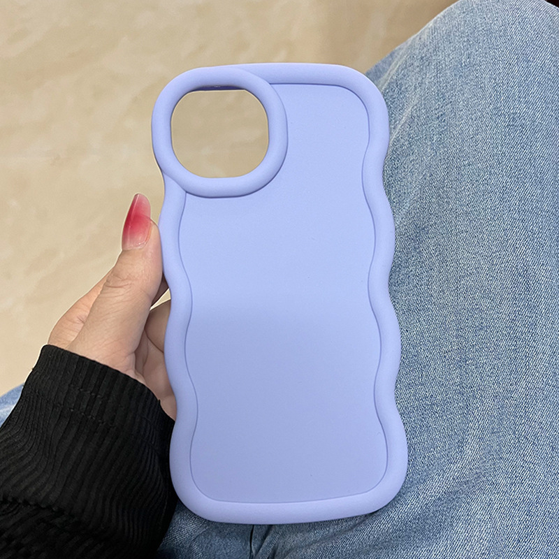 适用iPhoneXSMAX手机壳马卡龙大波浪6/7/8糖果色大孔X/XS软壳批发|undefined