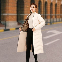 石墨烯可拆卸派克服羽绒服90白鹅绒过膝长款大衣加厚狐狸毛领