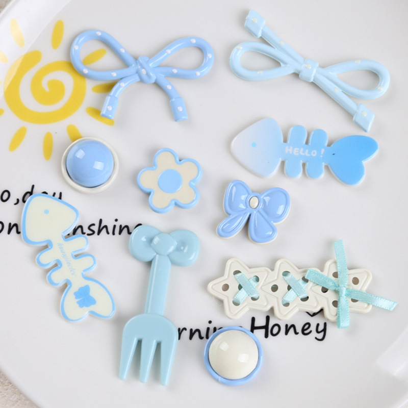 Fresh Sea Salt Blue Fish Bow Accessories Hair Ornaments Clog Shoes DIY Materials Wholesale Factory Direct Sales Resin Fresh Sea Salt Blue Fish Bow Accessories Hair Ornaments Clog Shoes DIY Materials Wholesale Factory Direct Sales Resin