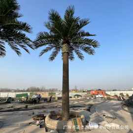 仿真中东海枣树大型主题乐园假树阻燃仿真树叶假树装饰厂家仿真树