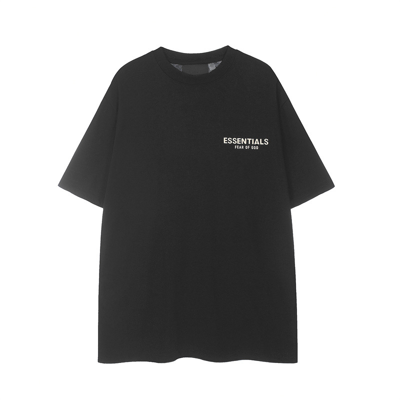 FOG ESSENTIALS multilíneas estereoscópicas letras de silicona camiseta de manga corta callejera casual pantalones cortos deportivos