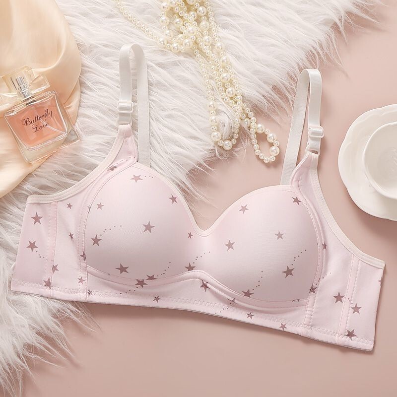 Sweet Star Rain Girl's Underwear Small Breast Gathering Bra Without Steel Rings Comfortable Breathable Summer Thin Student Bra Sweet Star Rain Girl's Underwear Small Breast Gathering Bra Without Steel Rings Comfortable Breathable Summer Thin Student Bra