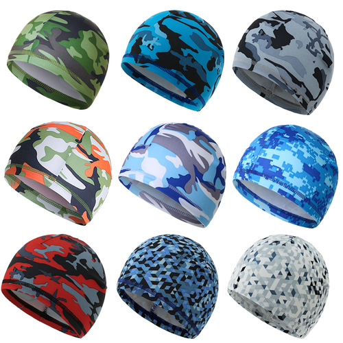 Cross-border hot selling ice silk breathable quick-drying motorcycle helmet liner cycling cap sports skiing high elastic running cap