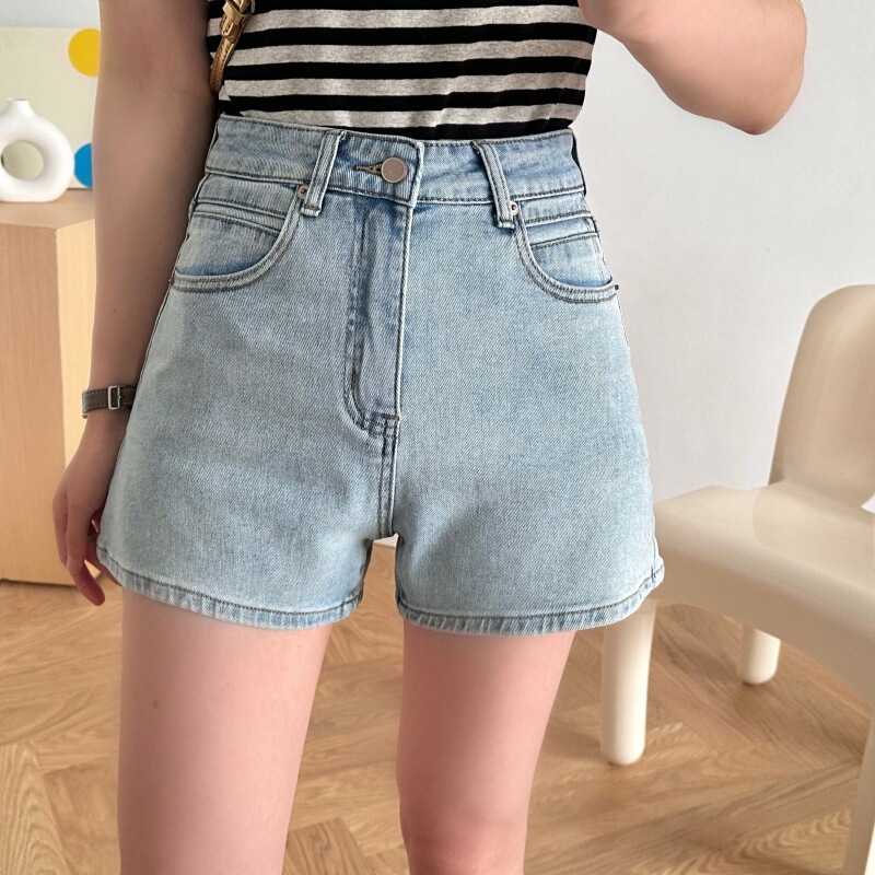 P6 Non-Returnable, Non-Exchangeable, Super Comfortable, Long-Leg, High-Waisted, A-Line, Wide-Leg, Loose Denim Shorts for Women, Trendy 2024 Summer