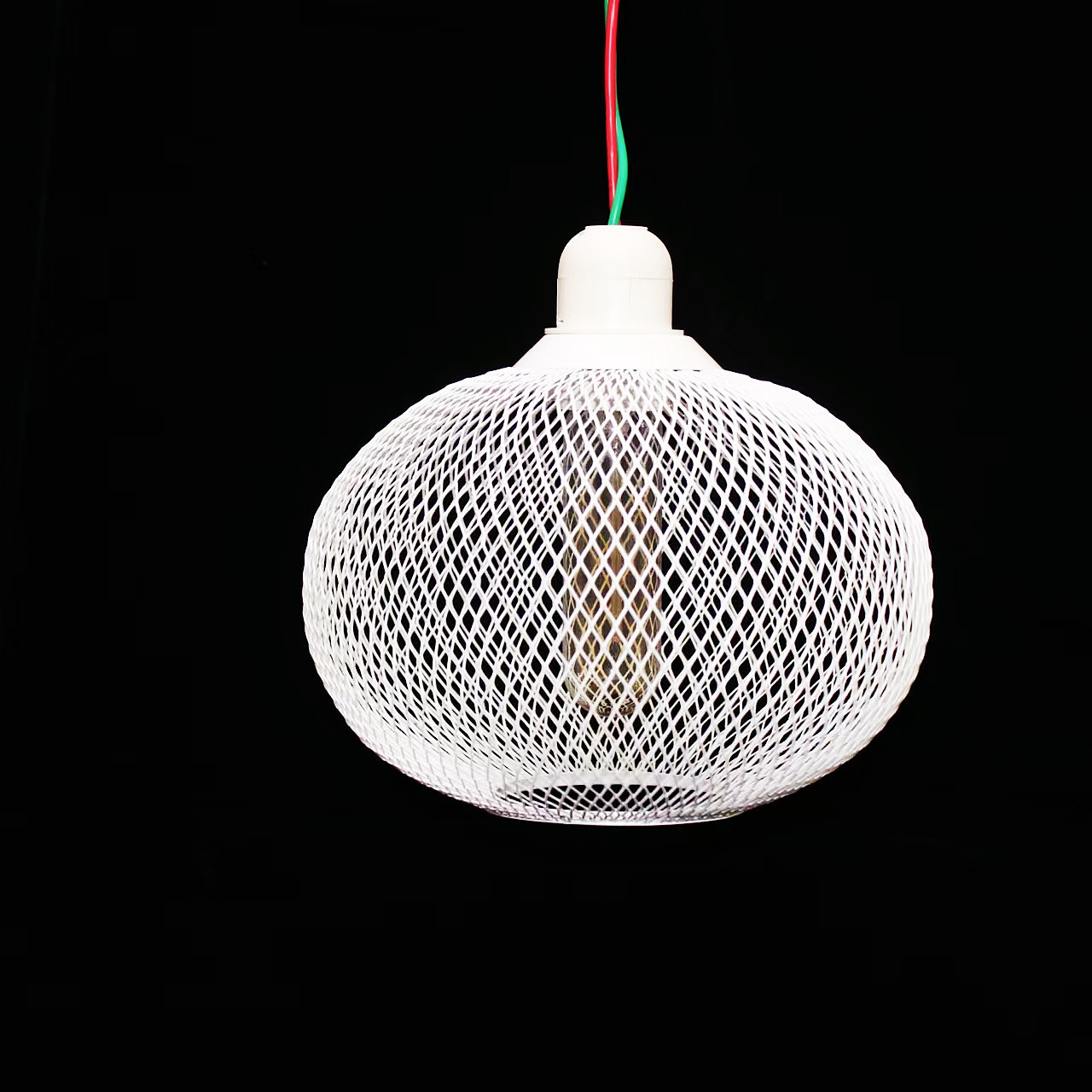 Transfronterizo de hardware de malla de hierro hueco simple iluminación geométrica restaurante leche tienda de té hogar araña pantalla Shell