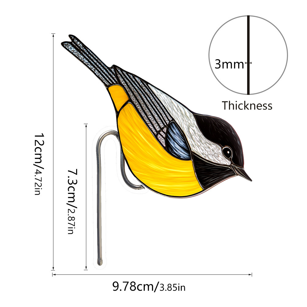 Acrílico en maceta pájaros caracol inserto decoración de maceta vidrio tintado inserción de suelo