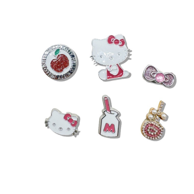 New Cross-Border E-Commerce Clogs Accessories Rhinestone Shoe Flower Shopping Mall Same Style DIY Decorative Kt Cat Shoe Buckle on the Shoes