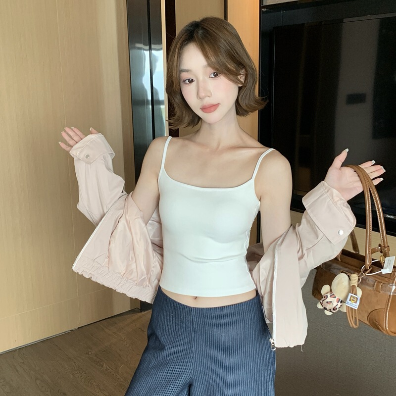 夏のホットガールの背中はロープで結ばれ、美しい背中と脇胸の収縮、コースター付き、スリムなローネックサスペンダー|undefined