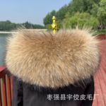 现货批发大鹅真皮草真貉子毛领毛条羽绒服派克服男女通用可拆卸