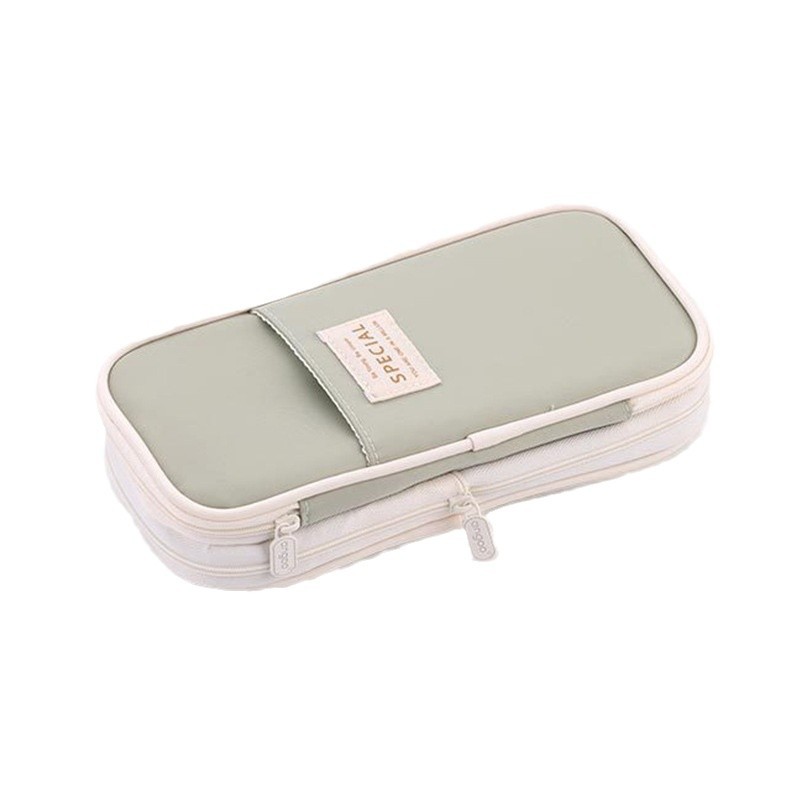 Macarons de gran capacidad, estuche para lápices Oxford telescópico a juego de color, estuche para lápices de estilo japonés y coreano que se puede transformar en una caja de papelería simple para estudiantes