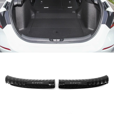 Suitable for Honda Civic stainless Dekorativ pedal başlıqları - 2023-2-carriage-2-inner-guard-plates-stainless-steel-black-titanium-brushed-suitable-for-honda-civic