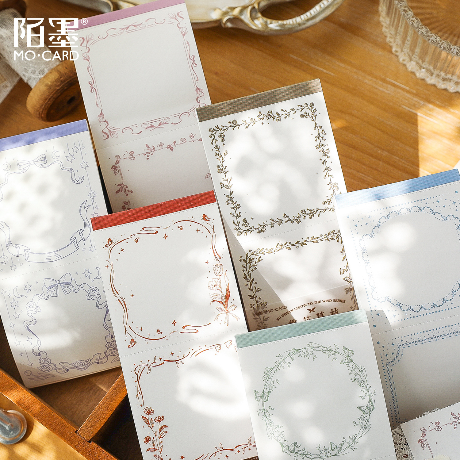 Momo Notebook - Dreaming in the Wind Series, 50 Retro Hand-drawn Notebook Decoration Materials, Choose 6 Styles