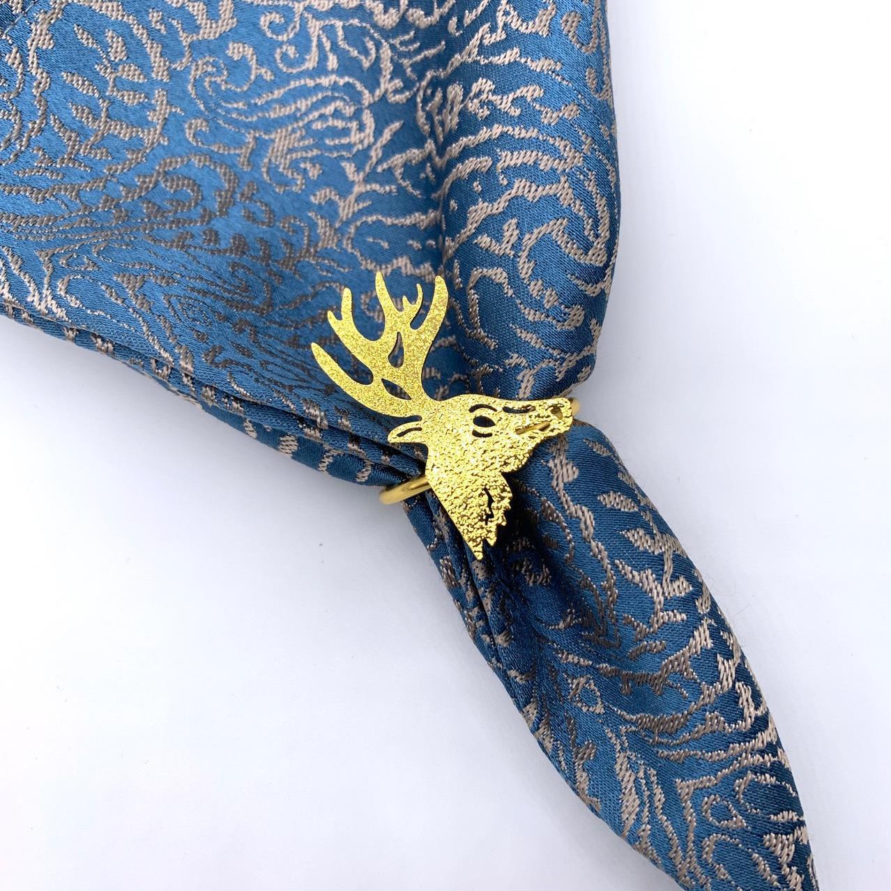 圣诞系列公鹿头餐巾圈金属餐扣 亚马逊等跨境餐巾环 厂家直供