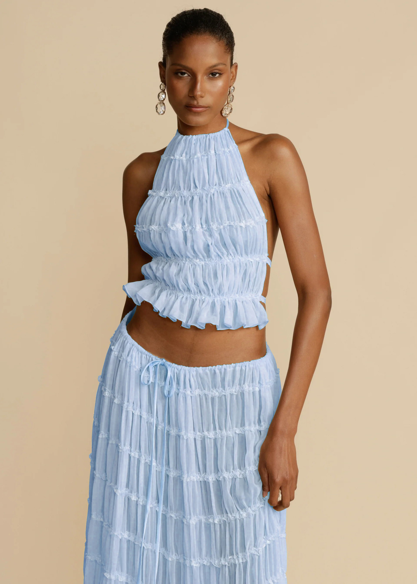 84g Weight Sleeveless Sleeve Length Polyester Fabric Type Skirt Co-ord Set Sets Type 2 Pieces Set Quantity Daily, Beach, Date Occasion Halter Neck Neckline Regular Fit Fit Type Solid Color Pattern Summer Season Women's Gender Sexy Style Daily Beach Date Women's Sexy Solid Color Polyester Skirt Co-ord Set Skirt Sets 21