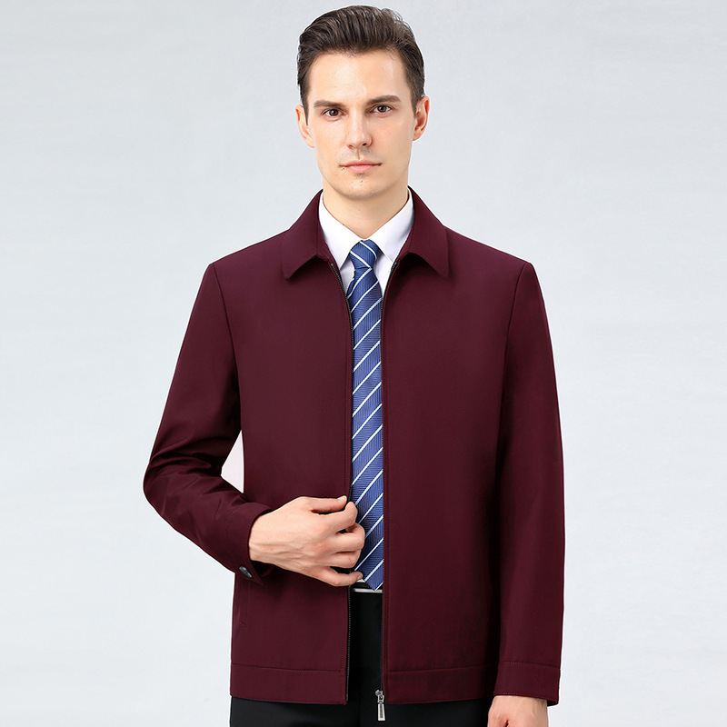 Counter Men's Wool Jacket Autumn and Winter Iron-free Middle-aged Cadre Executive Men's Coat Business Casual Men's Jacket