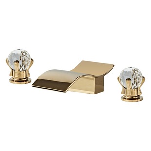 Three-hole washbasin faucet low Waterfall Bathroom Cabinet bathtub sink faucet hot and cold double