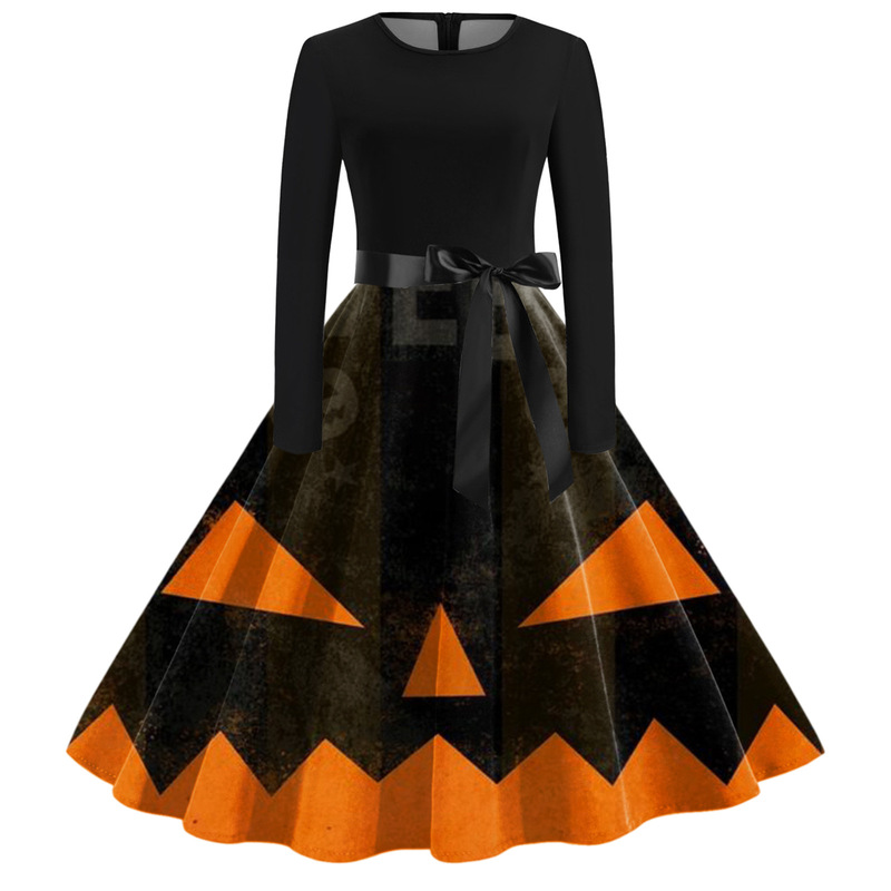2023 Autumn New Halloween Long Sleeve Waist Bandage Dress 2023 Autumn New Halloween Long Sleeve Waist Bandage Dress
