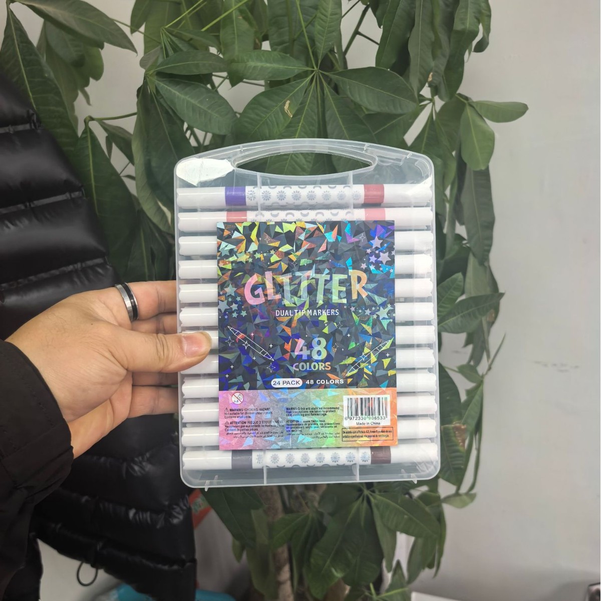 Transfronterizo flash resaltador doble cabeza conjunto de alto valor visual de los estudiantes de arte pincel de pintura marca clave pincel de polvo flash