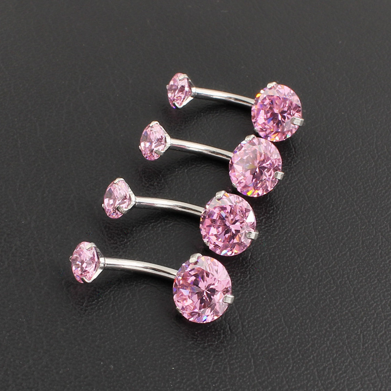Piercing ombelico in acciaio inossidabile 316l con zircone_voghion.com