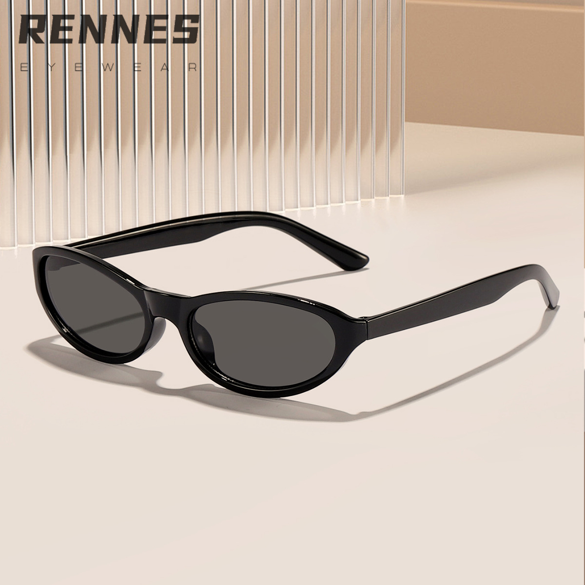 Nuevas gafas de sol de hip-hop de calle fresca, marco ovalado, dientes de plástico, moda callejera, forma cóncava, gafas de sol esenciales