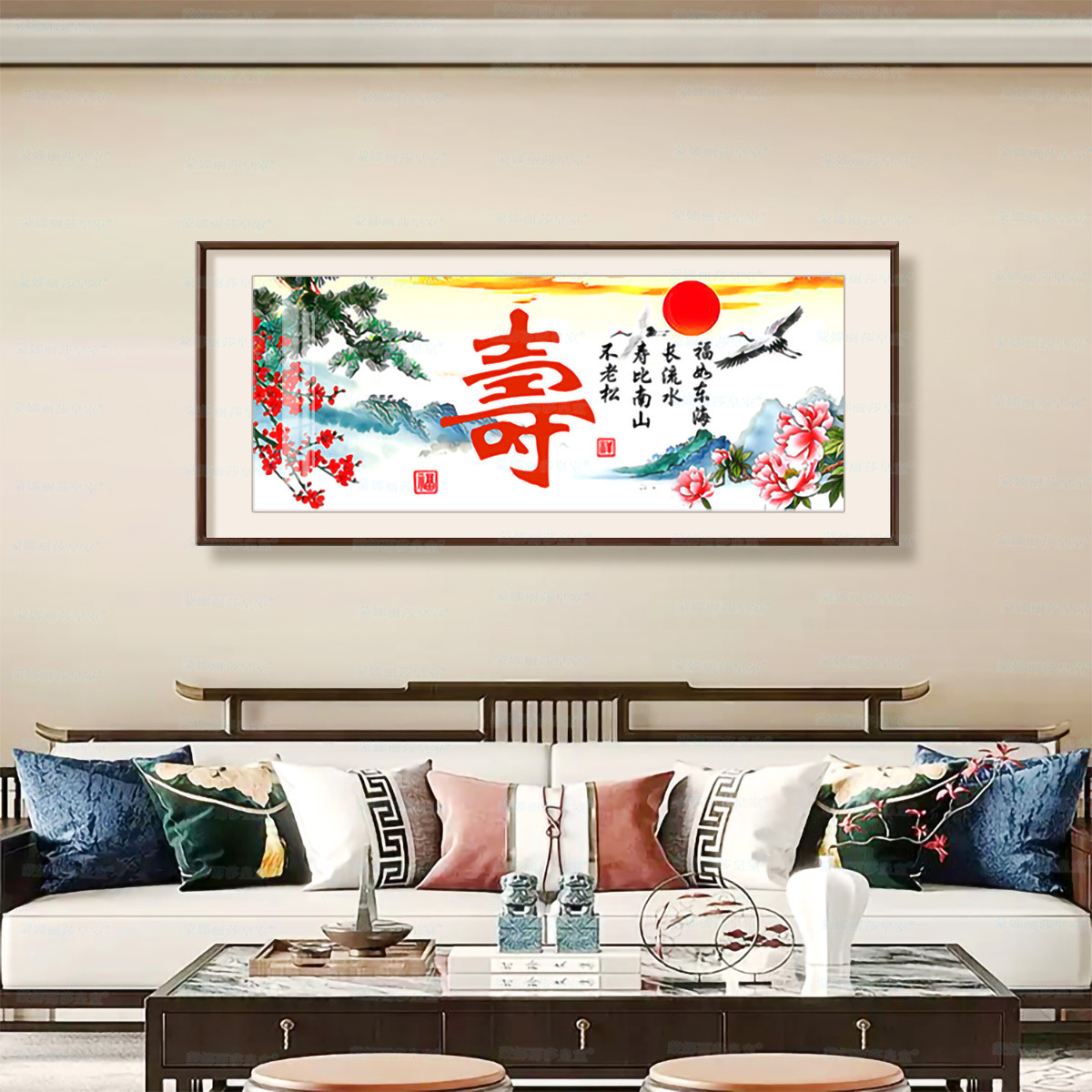 [Tepa de alambre dorado] Mona Lisa Real Cruz de la grúa de aniversario nuevo estilo chino grúa de aniversario decoración de la sala de estar hecha a mano