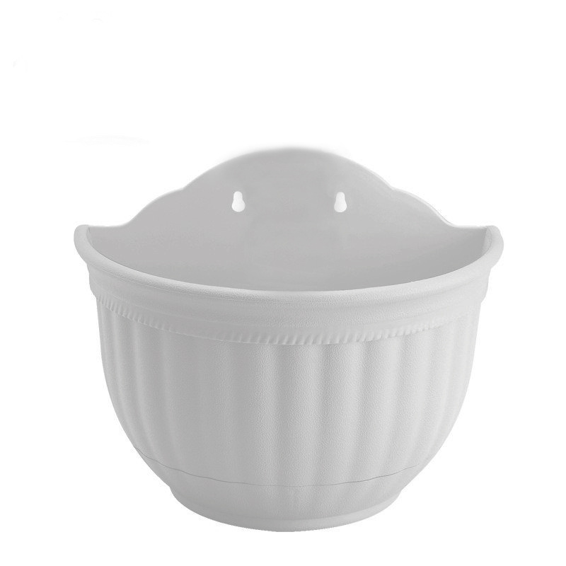 Maceta de plástico para colgar en la pared HG-2987-2986 con textura de imitación de cuero, maceta colgante para plantas de interior y exterior, transpirable y duradera para flores.