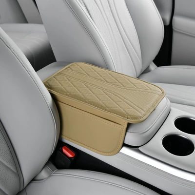Cross-Border Labelable Armrest Box: Armrest box pad - beige