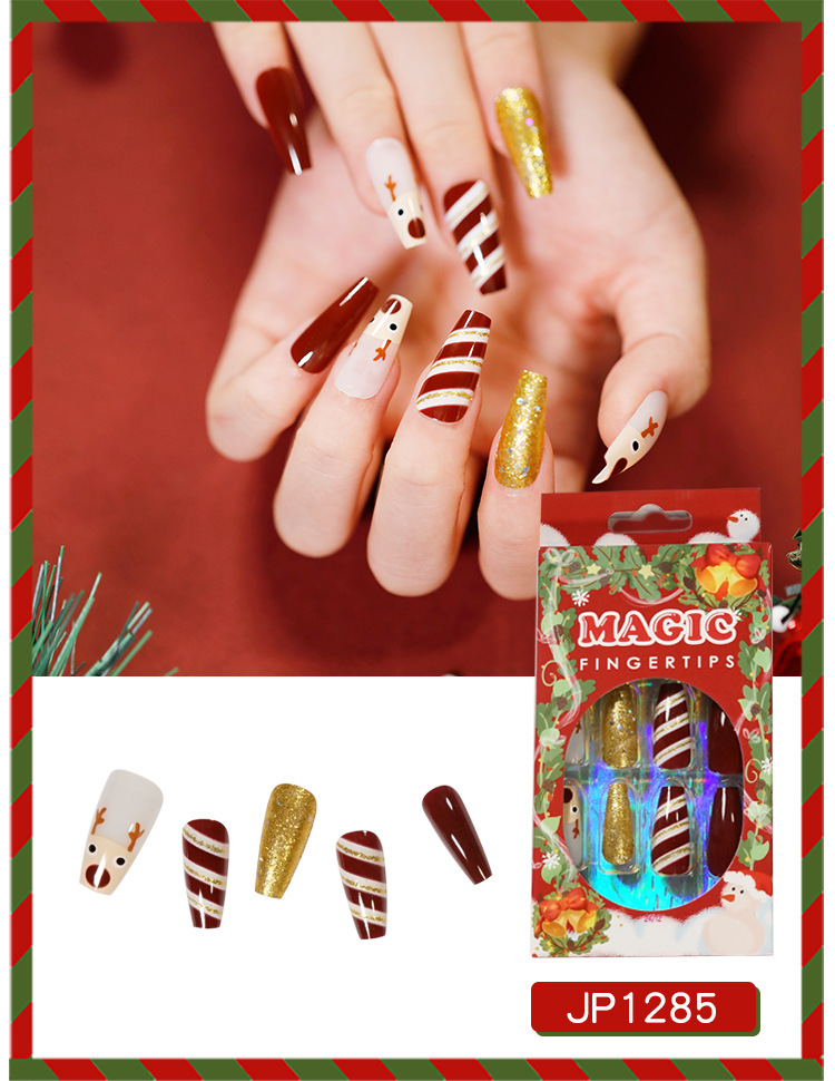 Resin Material Christmas Festival Christmas Cute Snowflake Elk Resin Nail Patches 1 Set