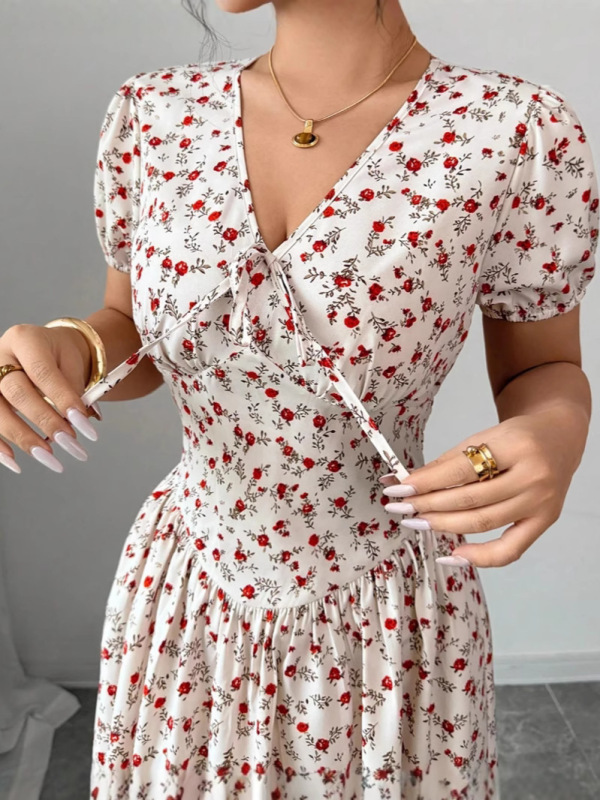 AliExpress Amazon クロスボーダー夏の新しい花柄ロングスカートドレス女性用|undefined