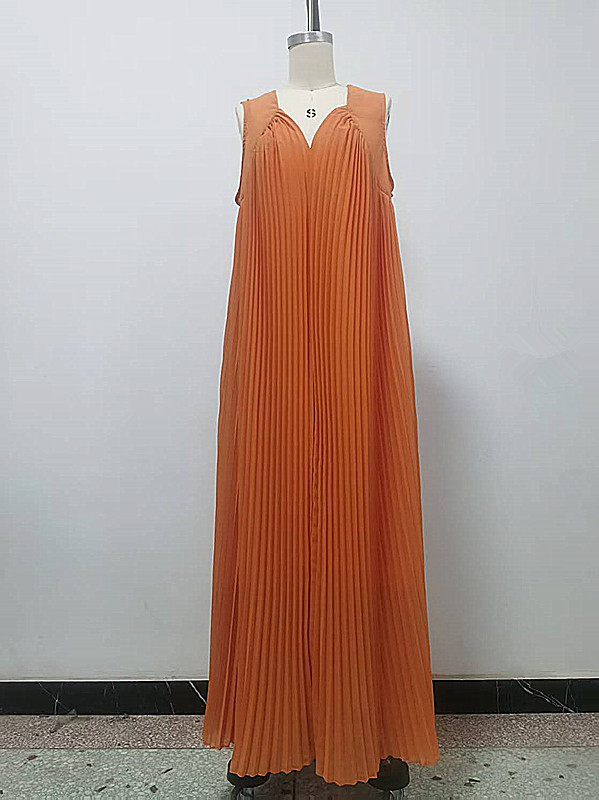 Sommarklänning plus size dam med afrikanskt tryck och plisserad_voghion.com