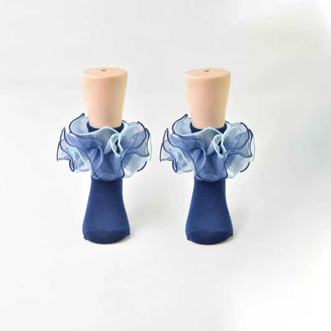 新款儿童袜棉袜蕾丝花边中筒袜女童纯色时尚公主风袜保暖透气现货