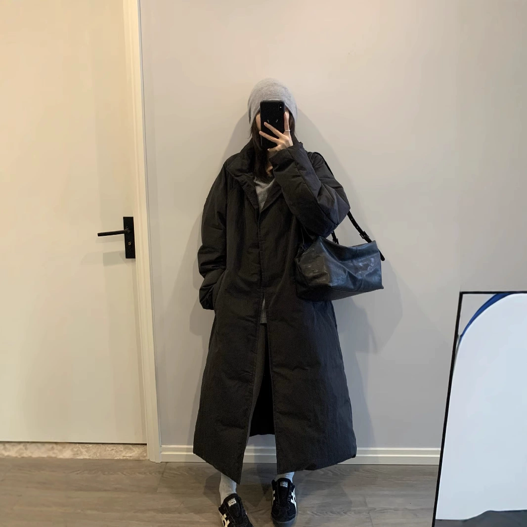 Женский пуховик, популярная модель 2025 года, новый, из натурального белого утиного пуха, высокое качество, корейский стиль, воротник-стойка, тёплое модное зимнее пальто