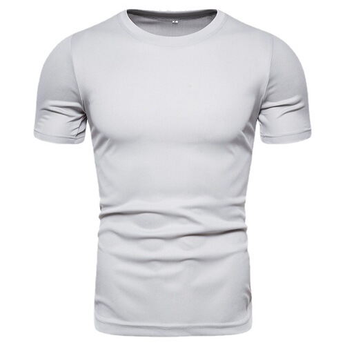 2025 Amazon WISH Summer New Men's Short Sleeve Solid Color T-Shirt Casual Crew Neck Base Shirt Large Size (Large