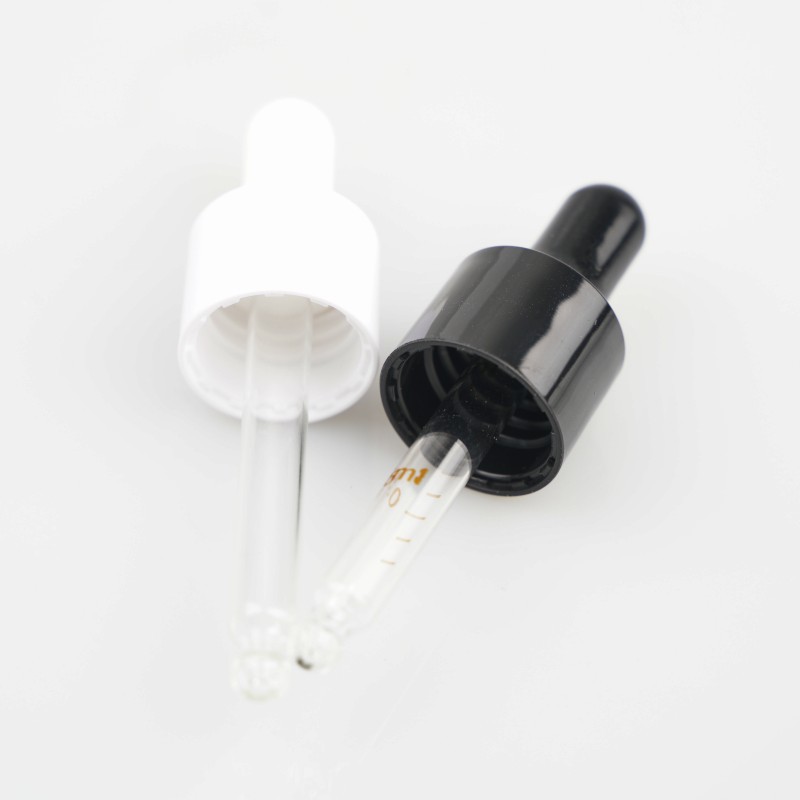 New product 18/415 PETG smooth black and white dropper cap with…