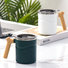 New 316 stainless steel coffee cup with lid, creative and minimalist office water cup, home tea brewing cup