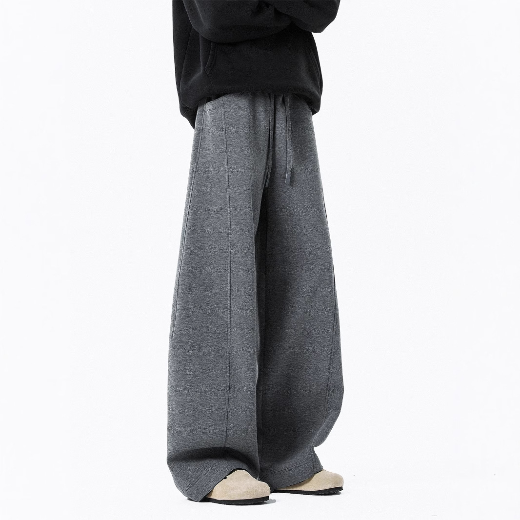 Pantalones deportivos sueltos pesados caídos pantalones casuales de caída de cimeta para hombres pantalones rectos de estilo americano de alta calle