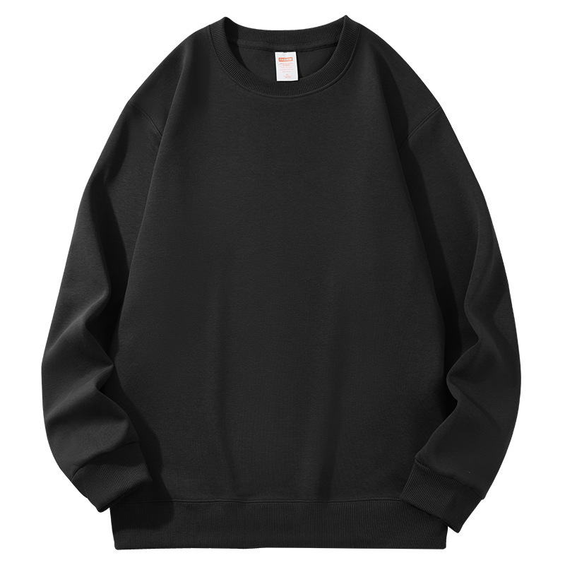 290g suéter de hombre pesado de gran tamaño cuello redondo algodón suelto casual de otoño e invierno camisa de fondo de color sólido marca de moda