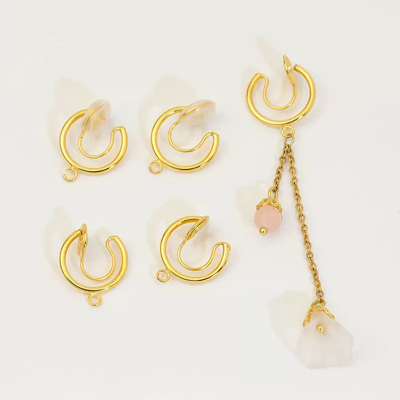 蚊香盘耳夹转换器diy耳环饰品配件时尚圆形带吊无耳洞耳饰批发