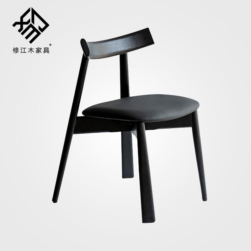 Nordic style solid wood chair Italian designer paddle chair leisure chair restaurant coffee shop dining chair home back chair