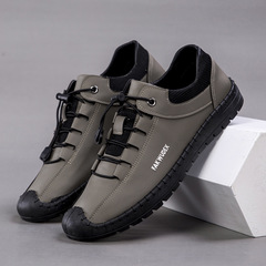 2024 Men's New Casual Shoes Men's Breathable PU Shoes Men's Soft Sole Soft Fabric Shoes Driving Shoes Bean Shoes