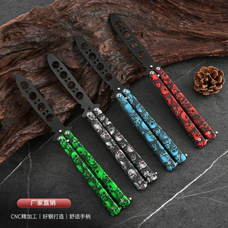 Заводская оптовая продажа ножей-бабочек csgo игра Ghost Head Практика из нержавеющей стали