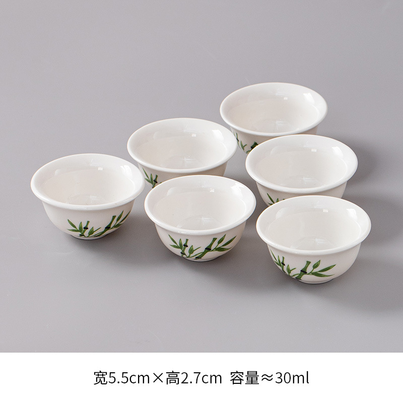 Ceramic tea cup, glass tea set, 6 pieces