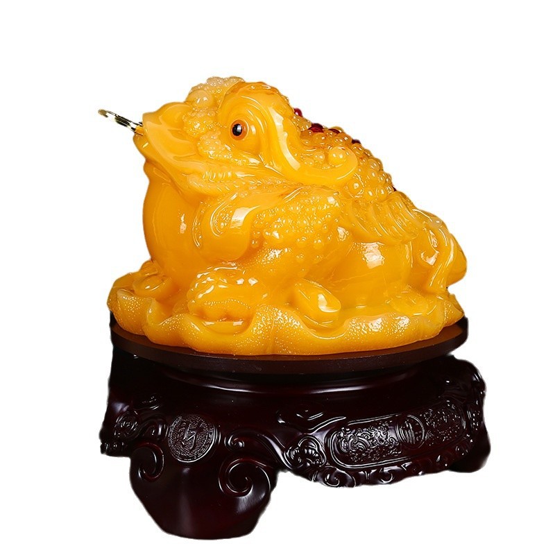 새로운 밀랍색 8방향 부를 가져다주는 3개 다리 황금 두꺼비 창의적 이사 축하 책상 현관 행운 선물 도매