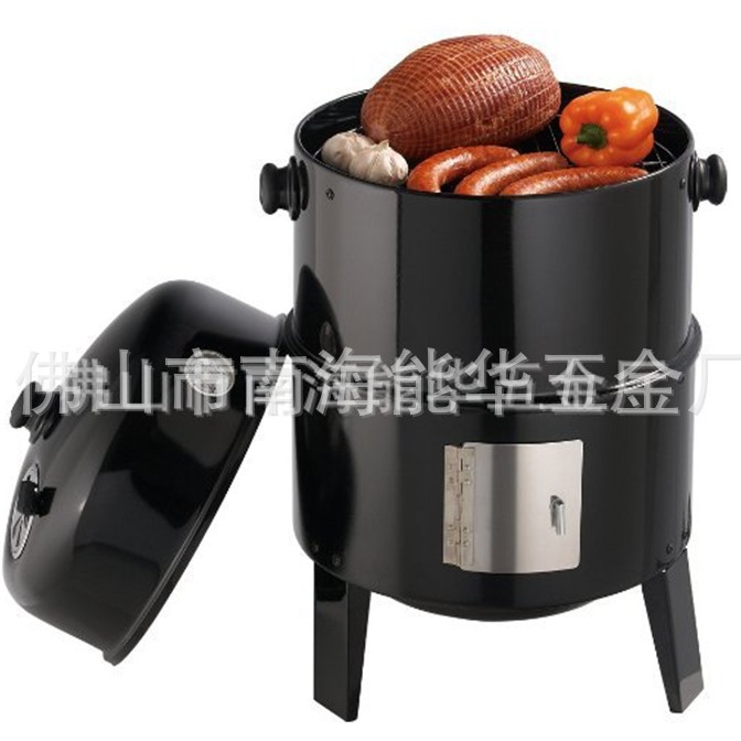 Horno de humo multifunción Parrilla de barbacoa de tres capas Fumar BARBACOA Parrilla de barbacoa al aire libre PARRILLA de barbacoa de carbón